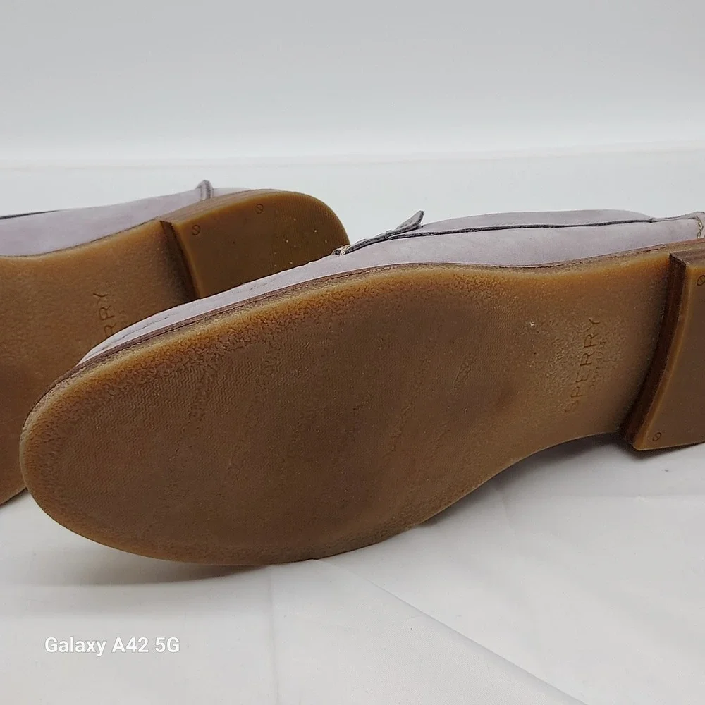 Sperry Top-Sider Seaport Penny Loafers Lavender Nubuck Leather Womens Shoes‎